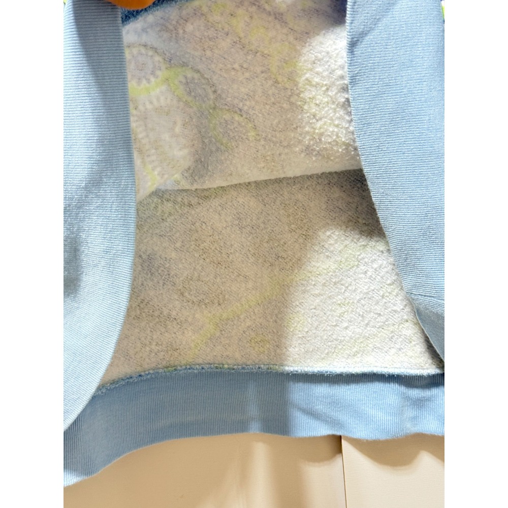 Talbots Blouson Sleeve‎ Crewneck  Sweatshirt Perkey Paisley Large Blue  Pullover - Picture 8 of 13